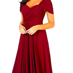 Red ball evening dress
